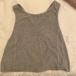 Lululemon Gray Cropped Wrap Tank Top